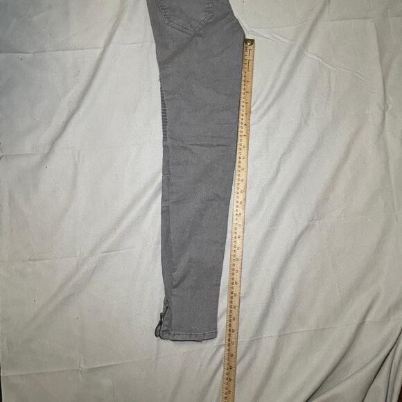 Zara Basic Moto Style Ankle Zip Grey Skinny Jeans Size 2 - Picture 8 of 9